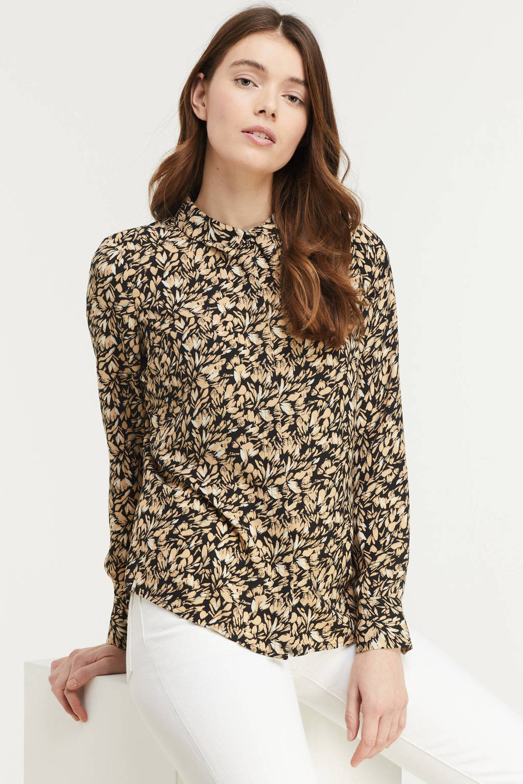 Another-Label blouse Dreiser met all over print beige