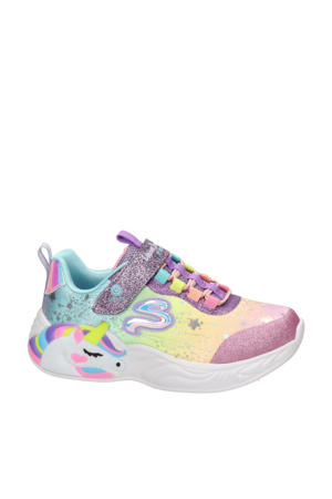 Unicorn sneakers met lichtjes roze/multi