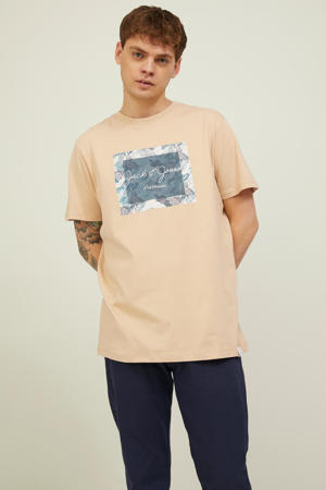 oversized T-shirt JPRSTONE met logo curds & whey