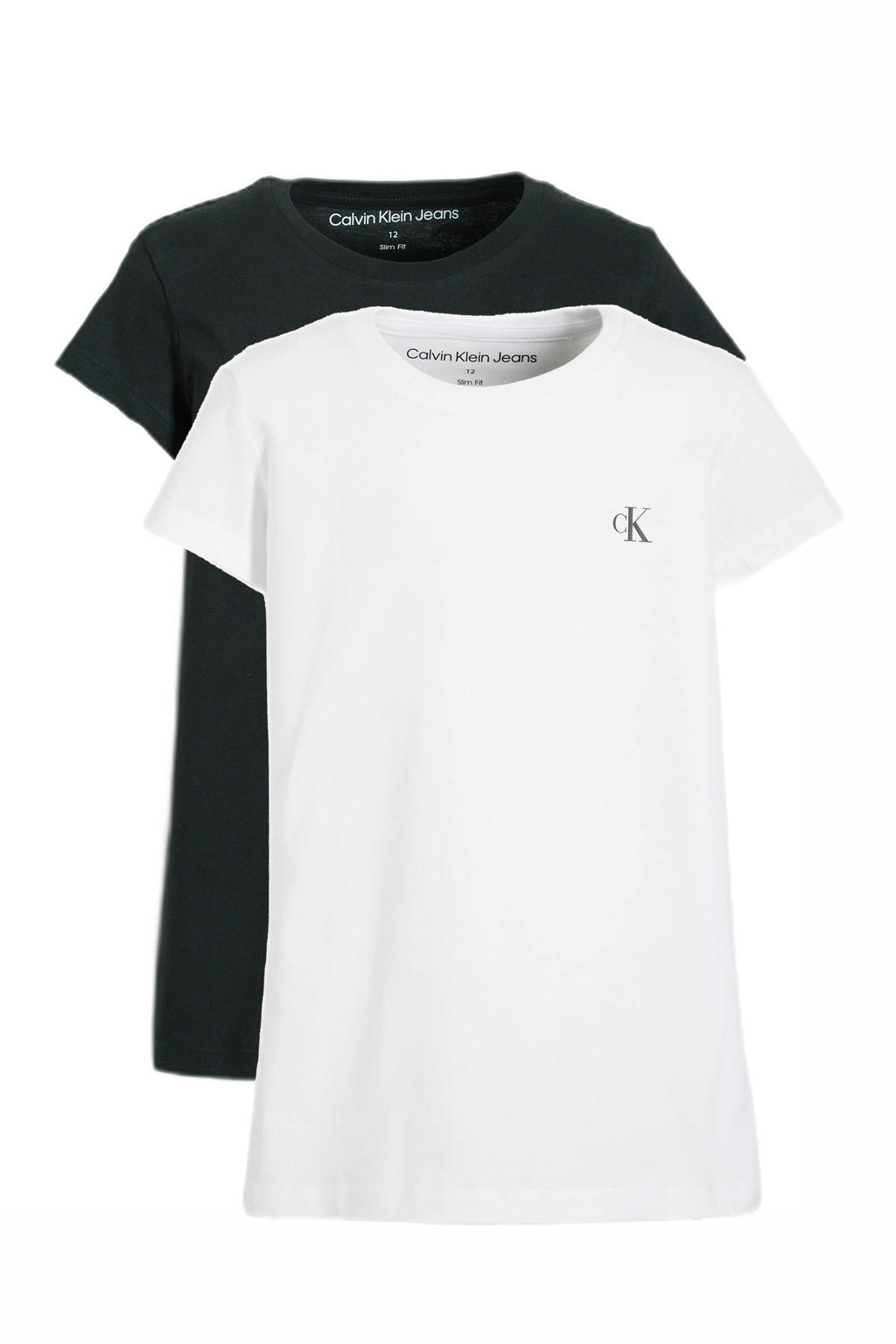 CALVIN KLEIN JEANS T-shirt - set van 2 zwart/wit