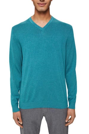 fijngebreide pullover turquoise