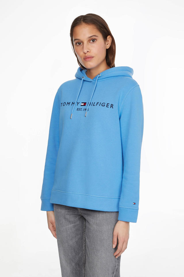 Geheim molen Bespreken Tommy Hilfiger hoodie met logo en borduursels blauw | wehkamp