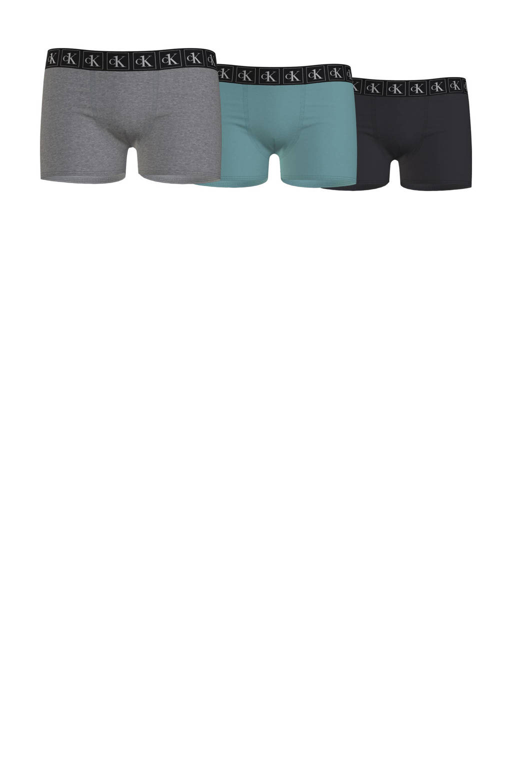Calvin Klein   boxershort - set van 3 blauw/grijs/zwart