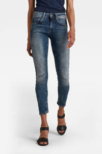 Donkerblauwe dames G-Star RAW Arc 3D Skinny low waist skinny jeans van stretchdenim met rits- en knoopsluiting