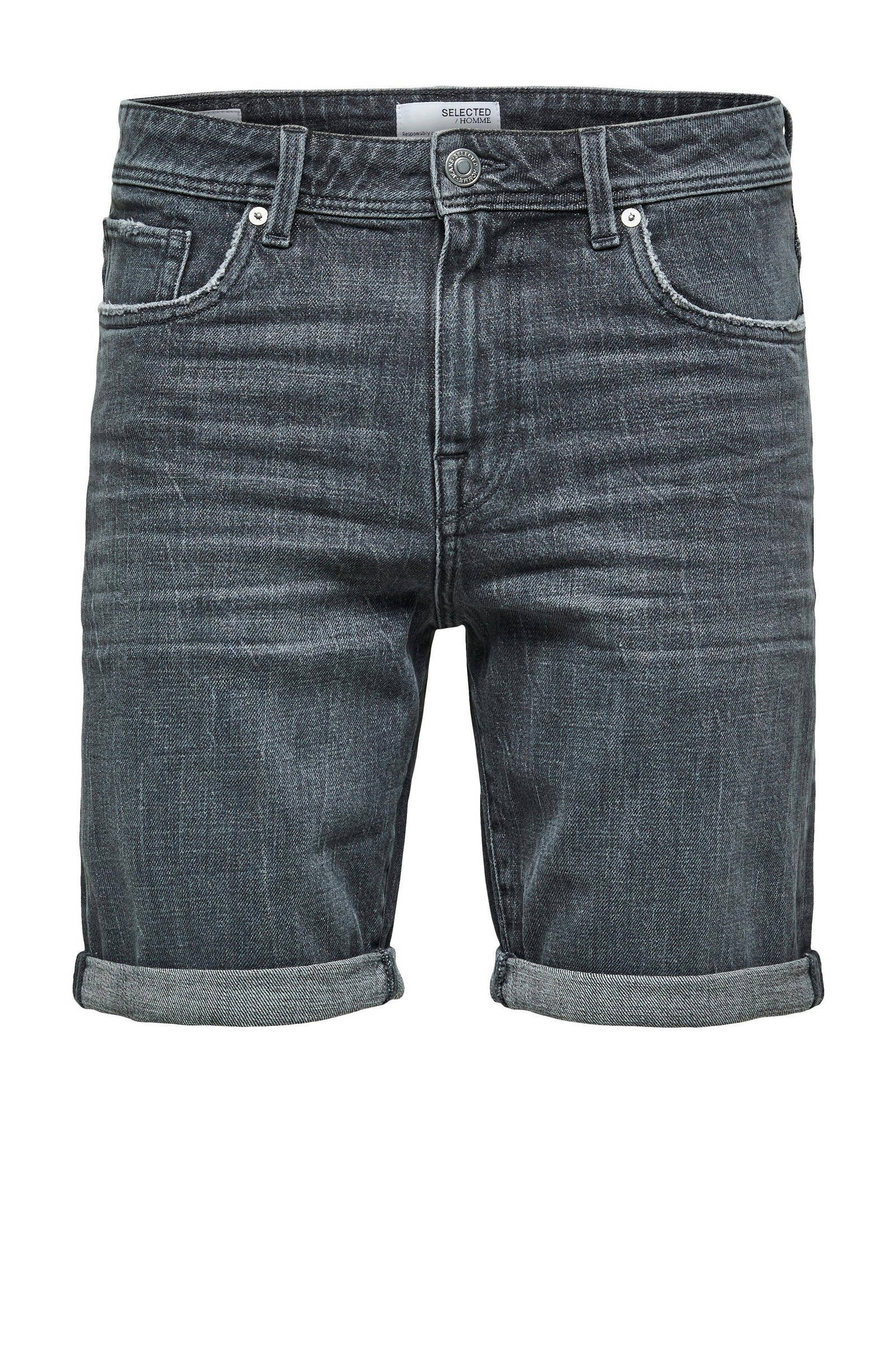 SELECTED HOMME regular fit jeans short SLHALEX medium grey denim | wehkamp