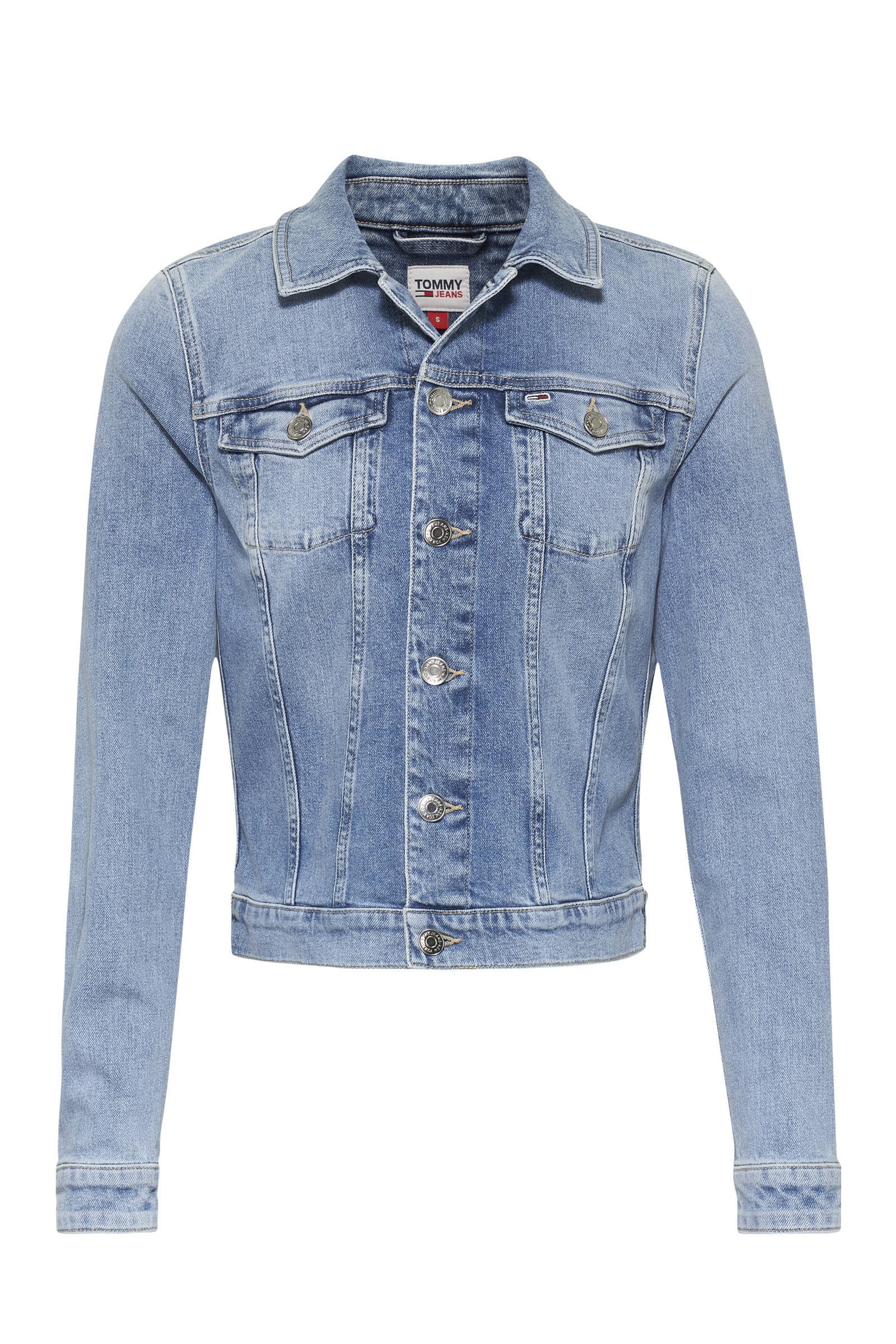 Tommy Jeans spijkerjasje VIVIANNE met patches lichtblauw | wehkamp