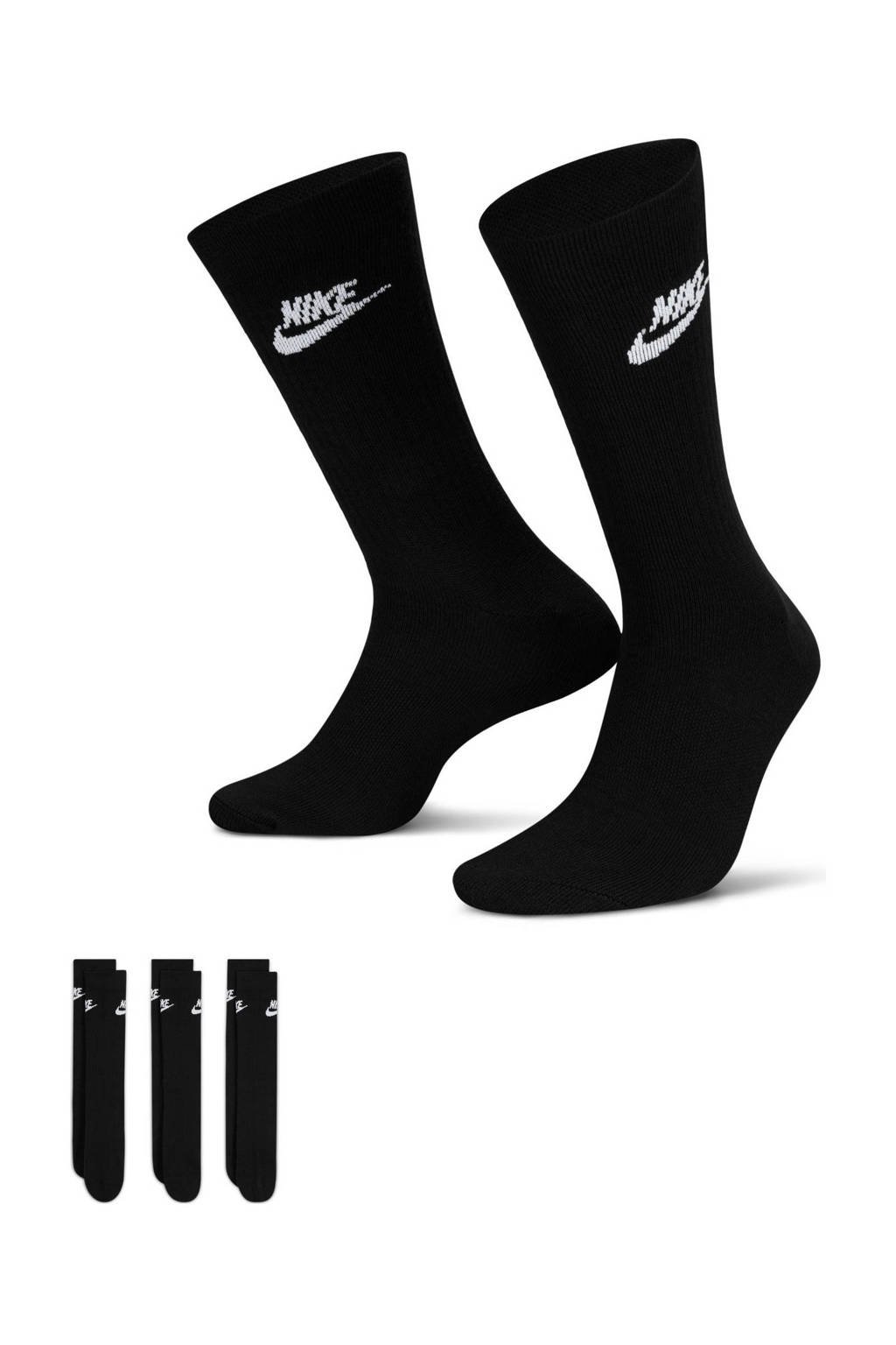Nike Senior  sportsokken - set van 3 zwart/wit, Zwart/wit