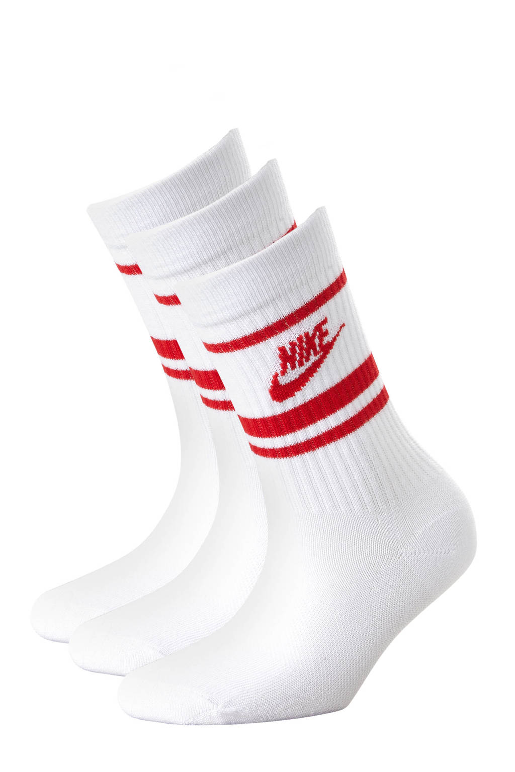 Nike Senior  sportsokken - set van 3 wit/rood