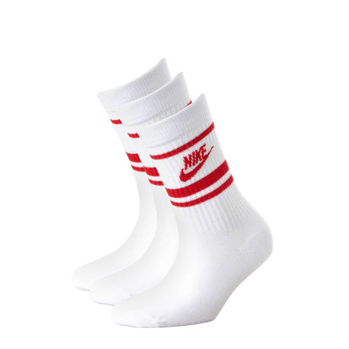 Nike Senior sportsokken - set van 3 wit/rood