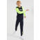 WE Fashion slim fit joggingbroek donkerblauw/geel