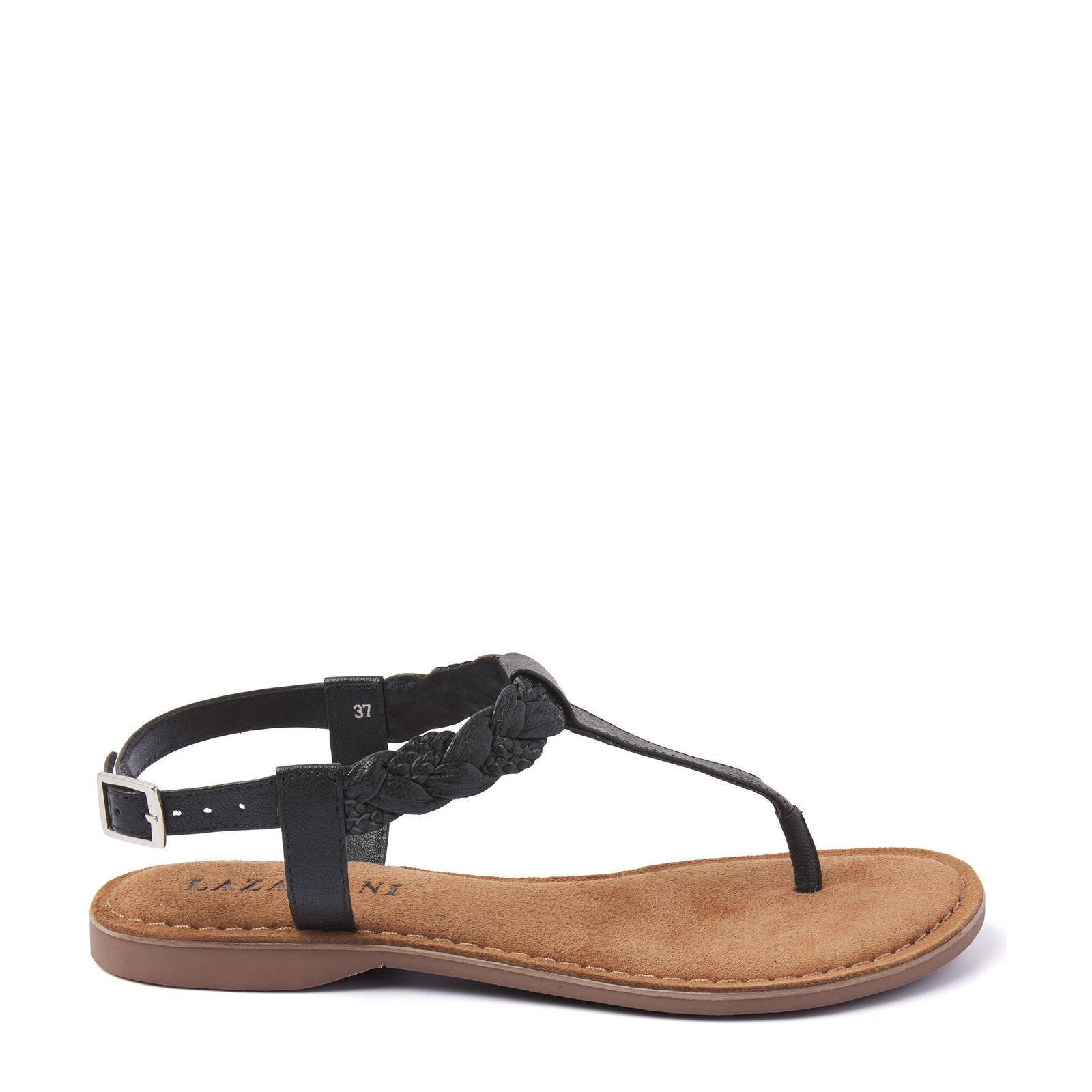 75.834 leren sandalen zwart