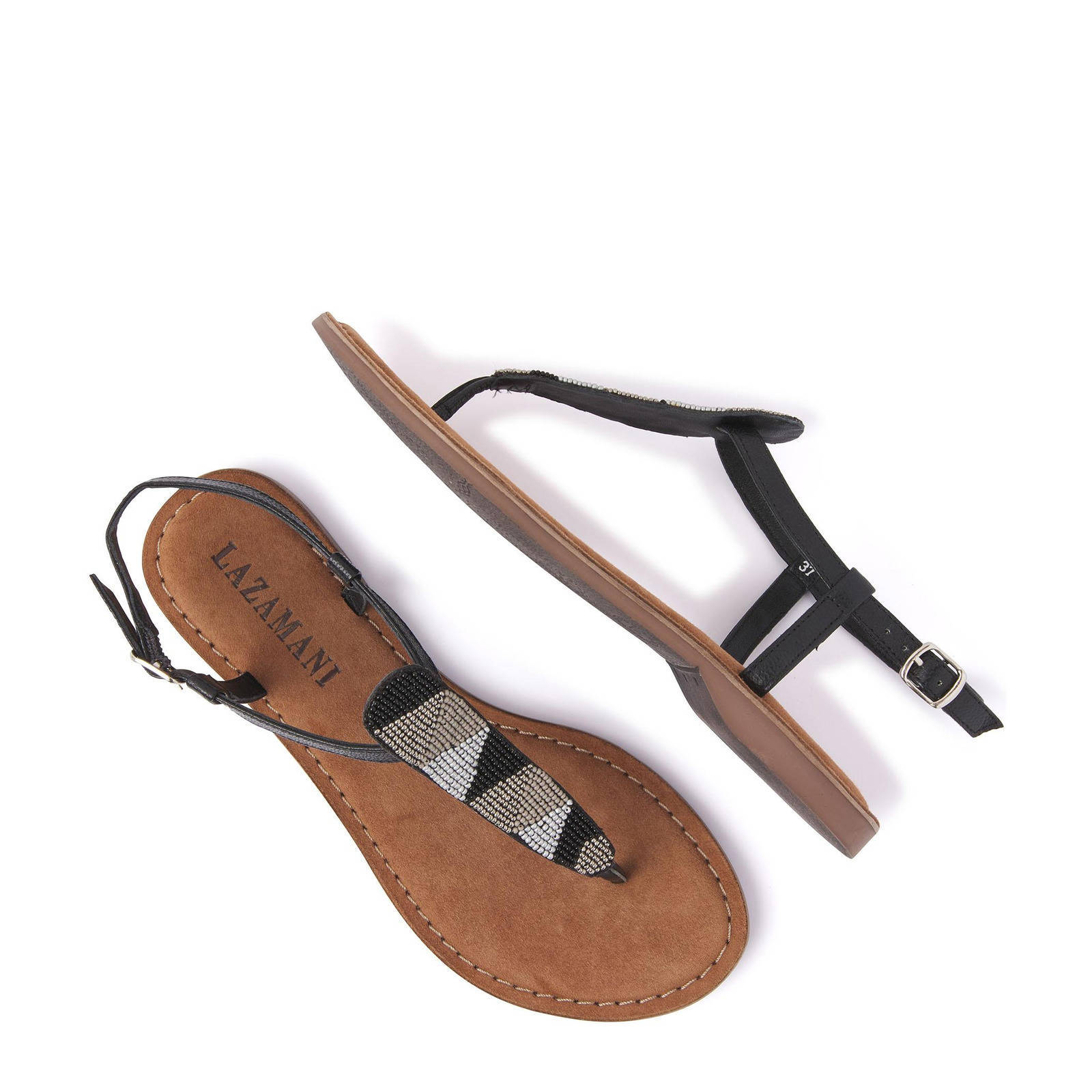 Lazamani 75.815 leren sandalen zwart | wehkamp