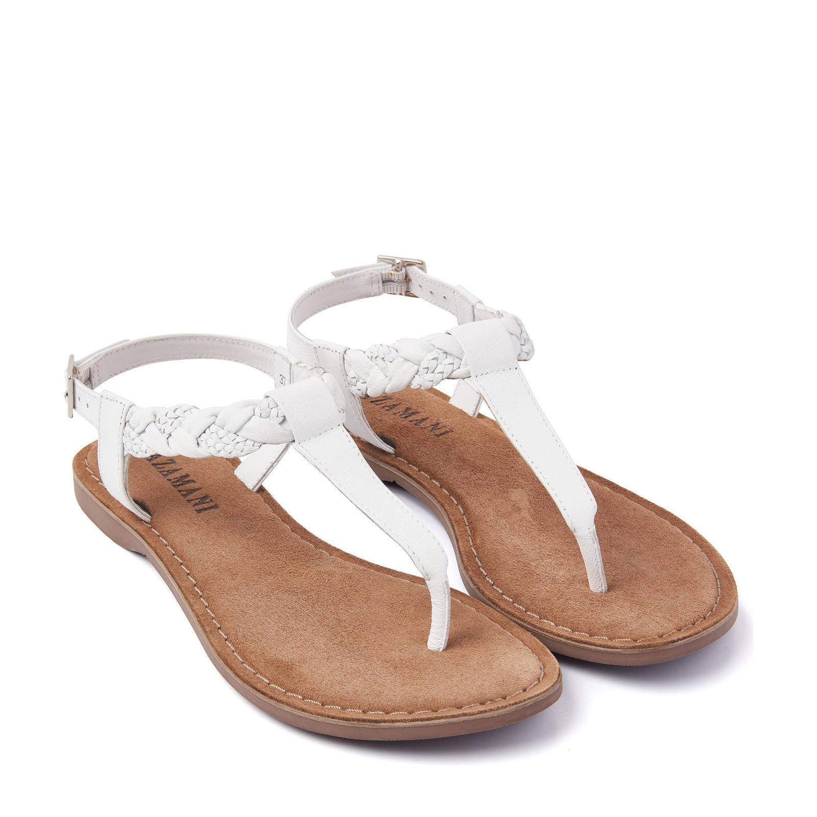 Lazamani 75.834 leren sandalen wit | wehkamp