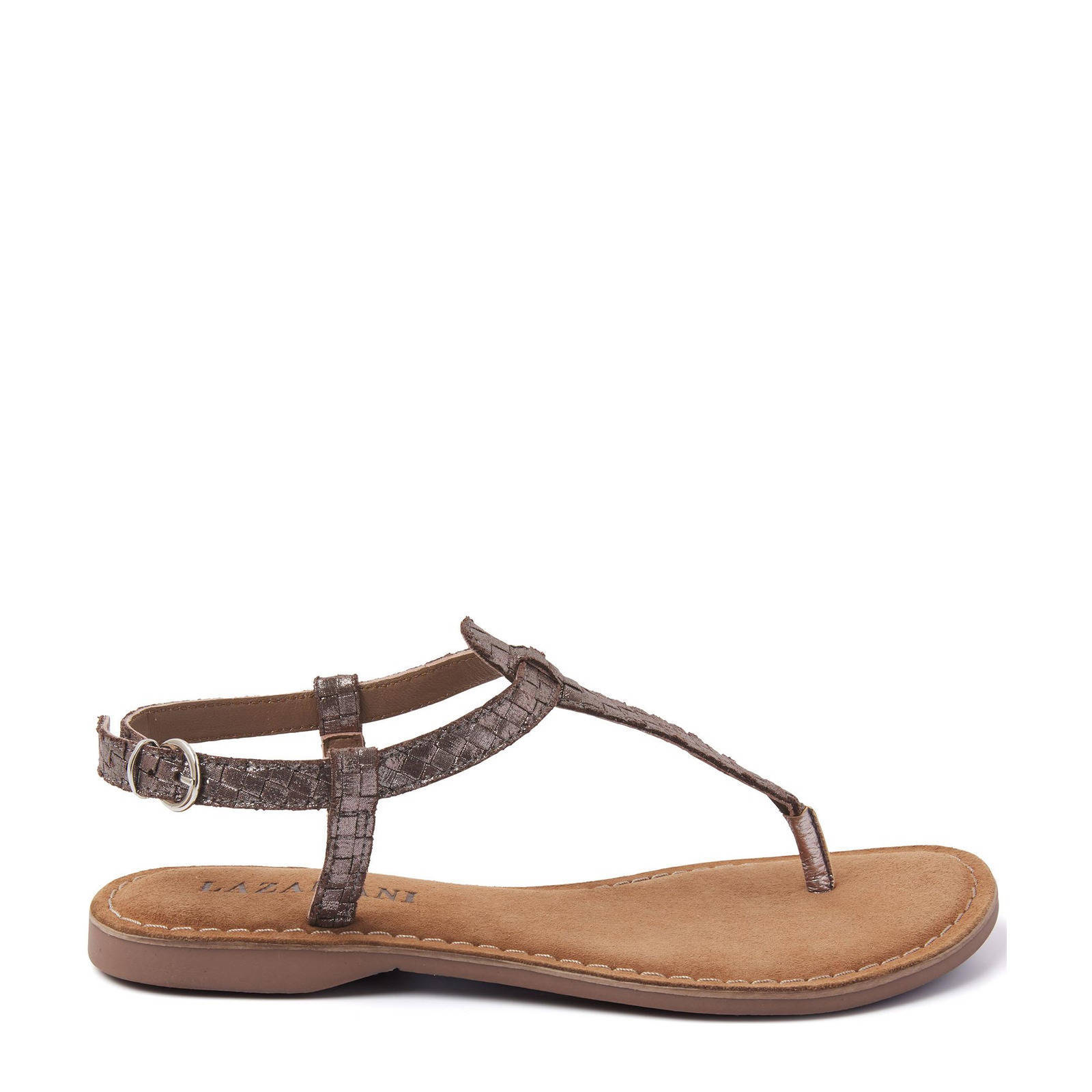 Lazamani 75.615 leren sandalen zwart/wit | wehkamp