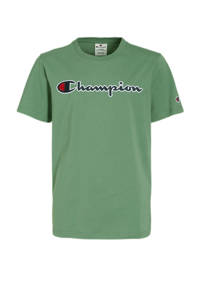 Champion T-shirt met logo lichtgroen