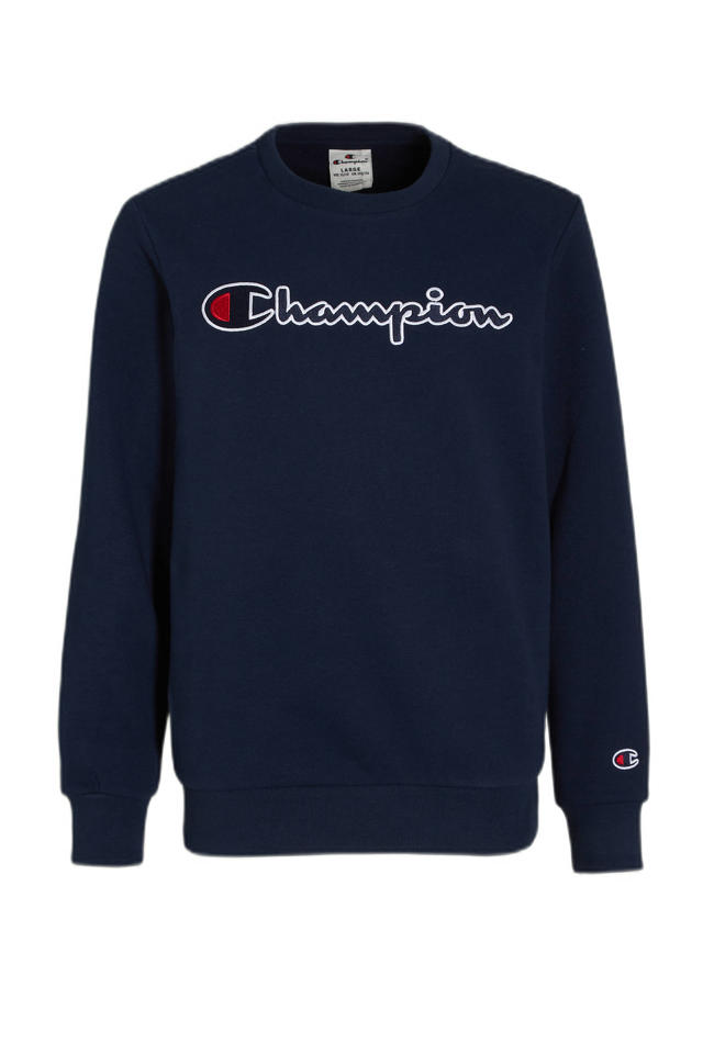 Mysterieus Nageslacht Platteland Champion sweater met logo donkerblauw | wehkamp
