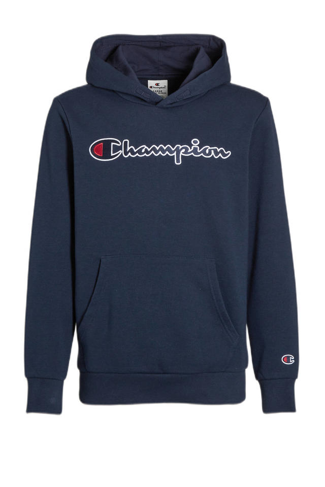vuilnis Bijdrage verontschuldiging Champion hoodie met logo donkerblauw | wehkamp