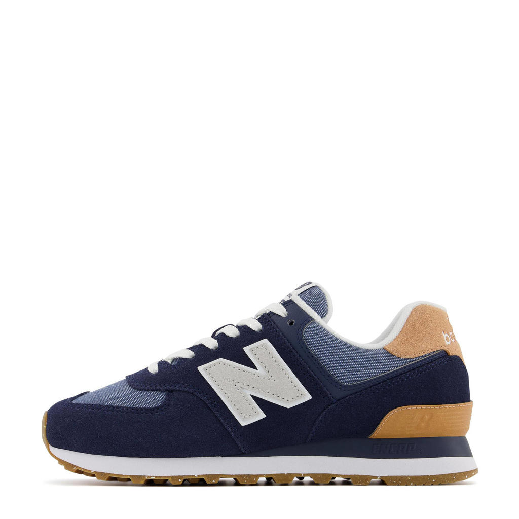 New Balance 574  sneakers donkerblauw/blauw/camel