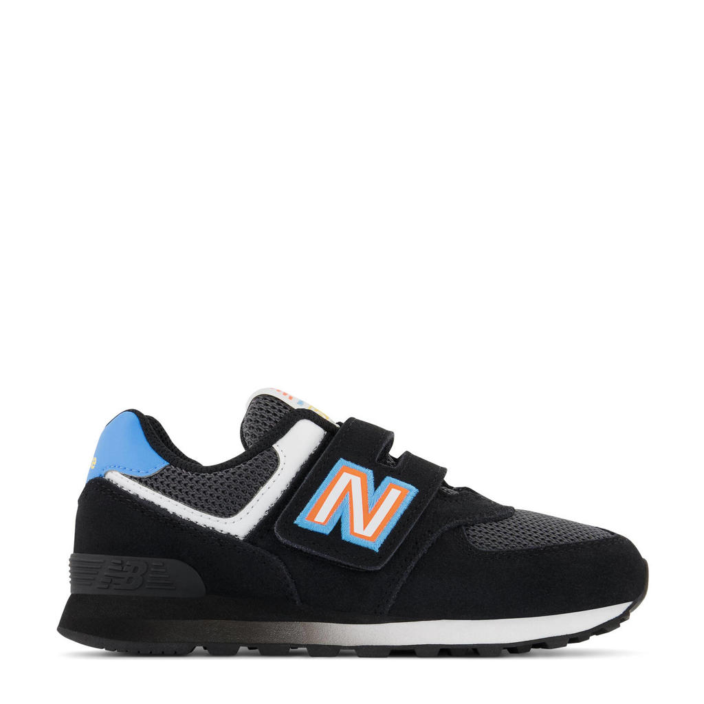 New Balance 574  sneakers zwart/lichtblauw/oranje