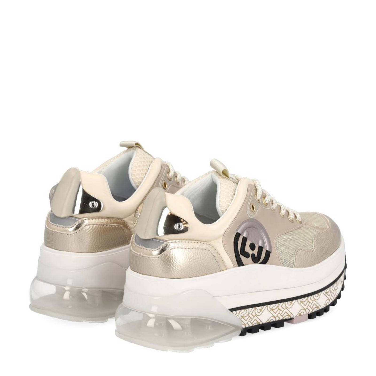 Liu Jo Maxi Wonder Air plateau sneakers goud/beige | wehkamp