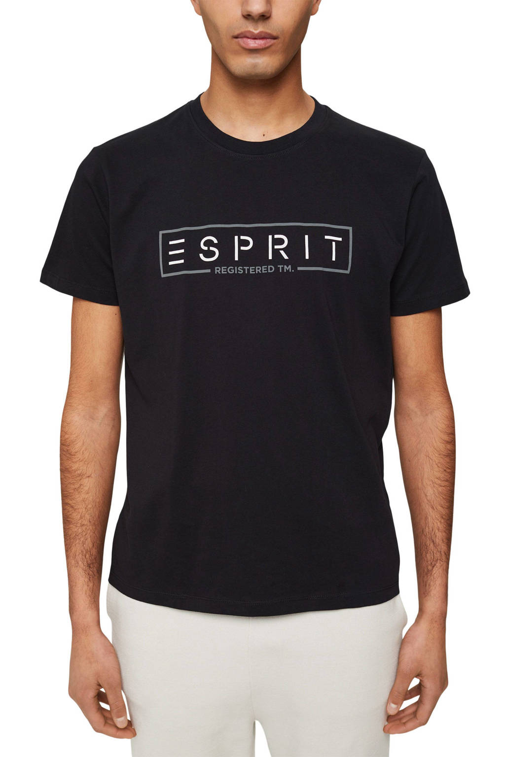 ESPRIT Men Casual T-shirt met logo black