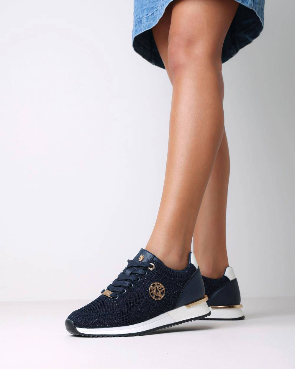 Mexx Gitte Glitter sneakers donkerblauw | wehkamp