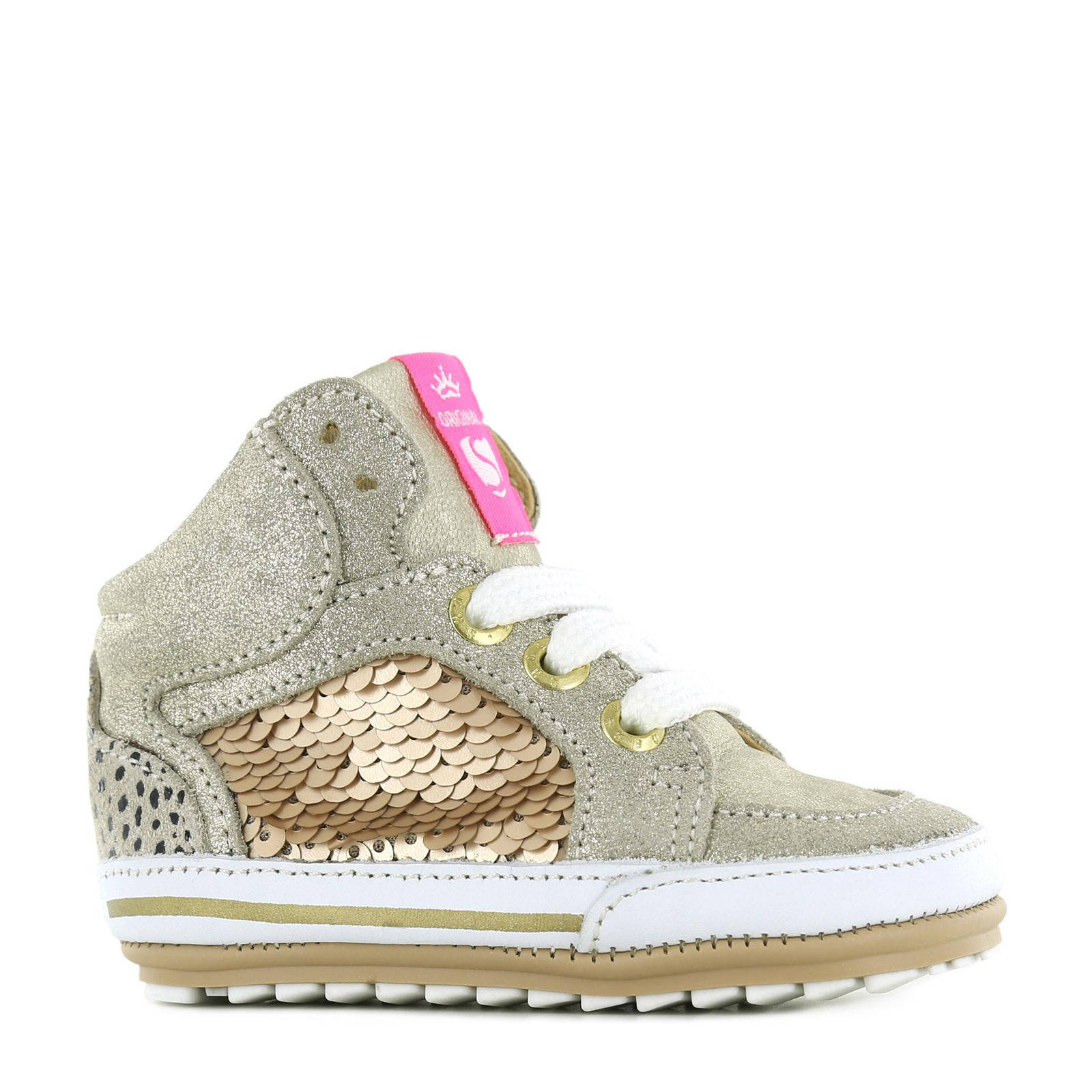 Shoesme BP22S027-B hoge leren sneakers goud | wehkamp