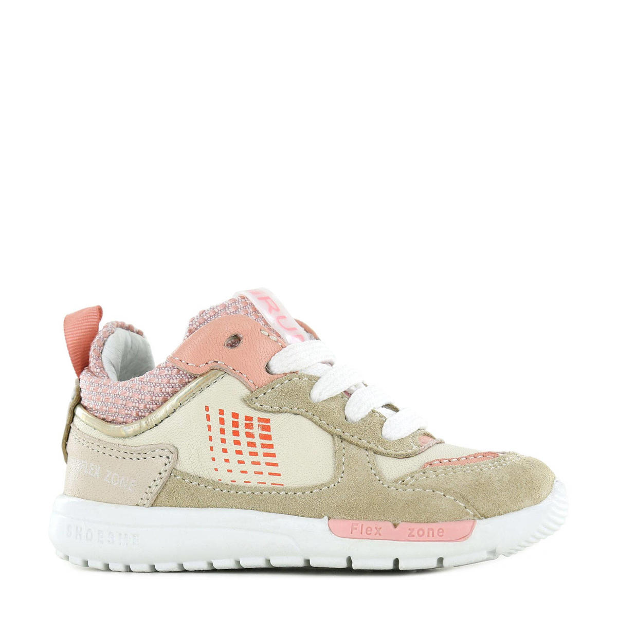 last Overname poll Shoesme RF22S005-B leren sneakers beige/roze | wehkamp