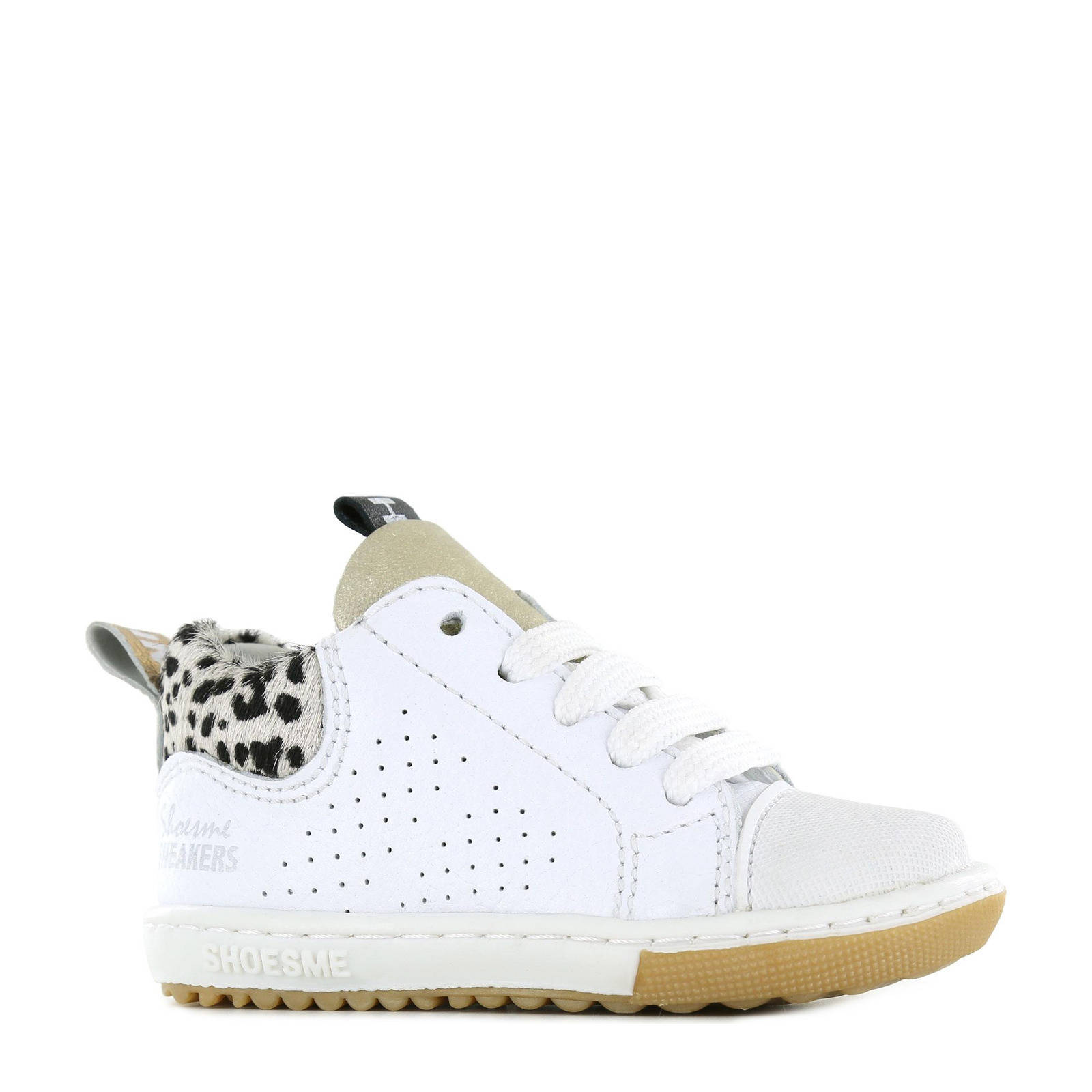 Shoesme EF22S012-C leren sneakers met dierenprint wit | wehkamp