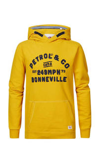 Petrol Industries hoodie met tekst mango geel