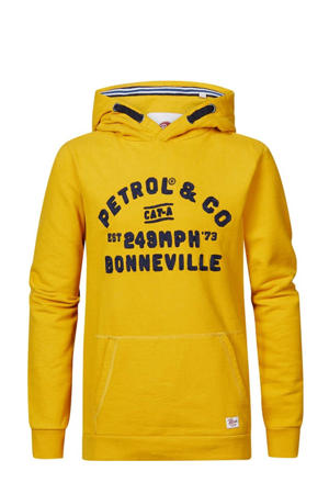 hoodie met tekst mango geel