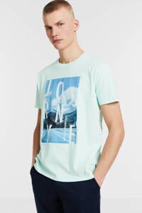 edc Men T-shirt met logo light aquagreen