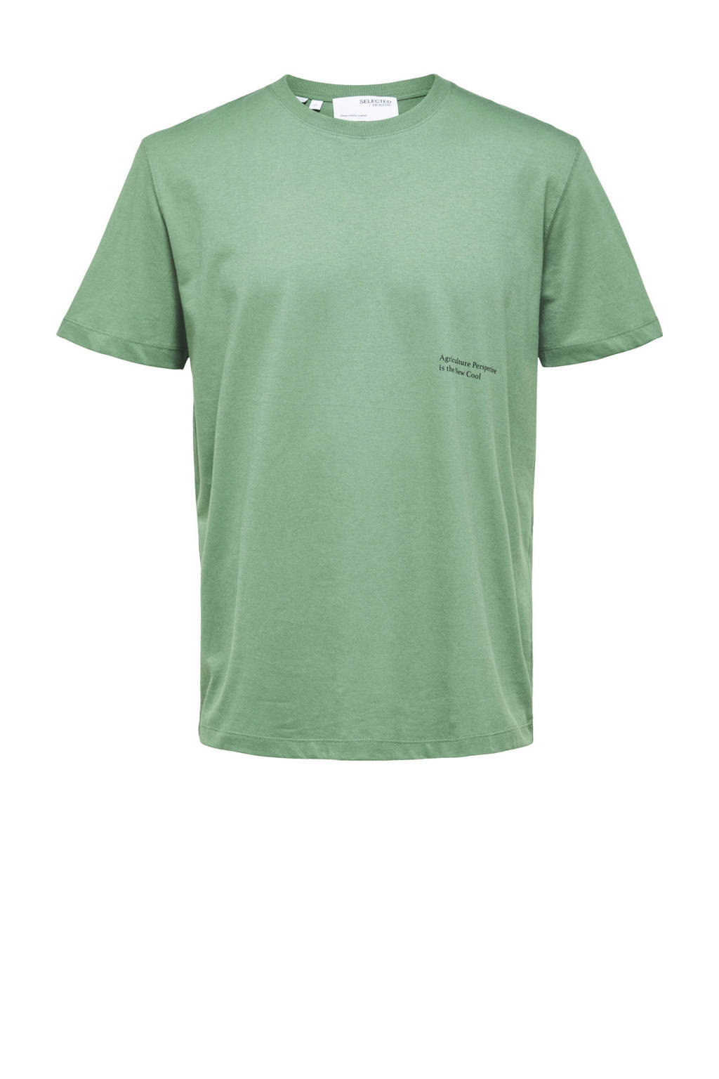 SELECTED HOMME T-shirt SLHMATTEO met biologisch katoen dark ivy