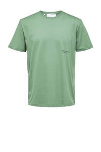 SELECTED HOMME T-shirt SLHMATTEO met biologisch katoen dark ivy