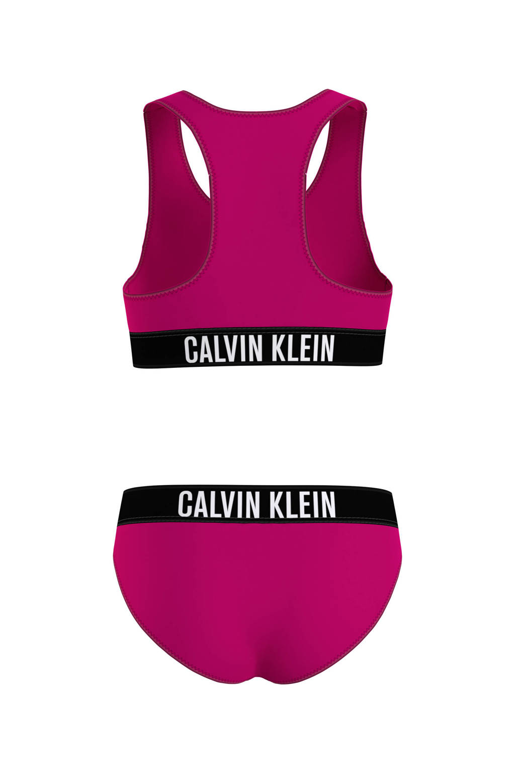Mitt Herziening Ik was verrast Calvin Klein crop bikini met logo fuchsia | wehkamp
