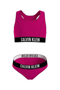 Calvin Klein crop bikini met logo fuchsia