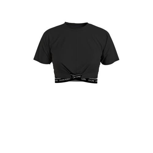 Calvin Klein cropped T-shirt met logo zwart