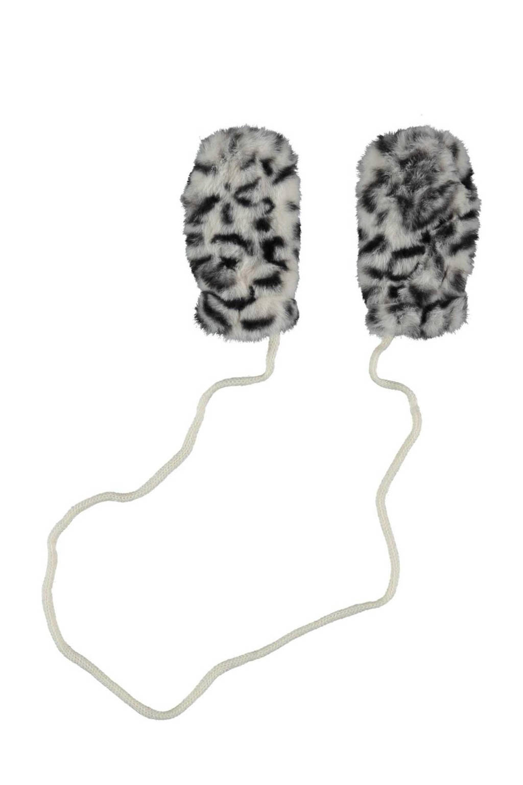 Sarlini imitatiebont wanten met panterprint zand/zwart, Zand/zwart