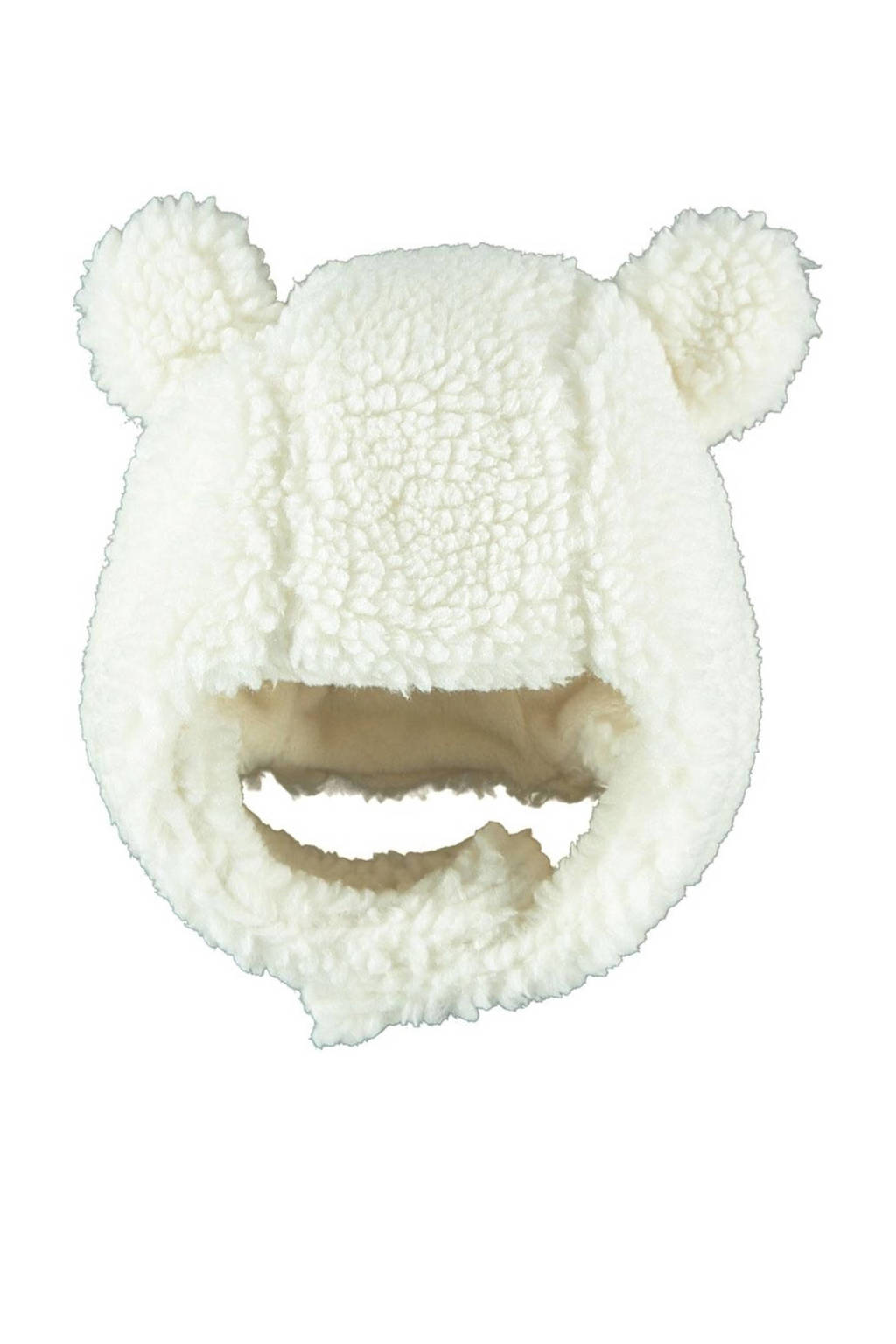 Sarlini teddy muts met oortjes off white, Off White