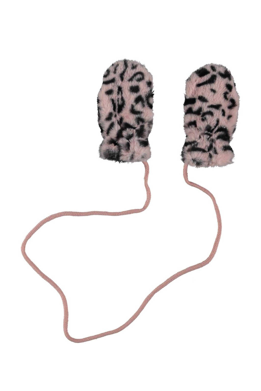 Sarlini imitatiebont wanten met panterprint roze/zwart, Roze/zwart