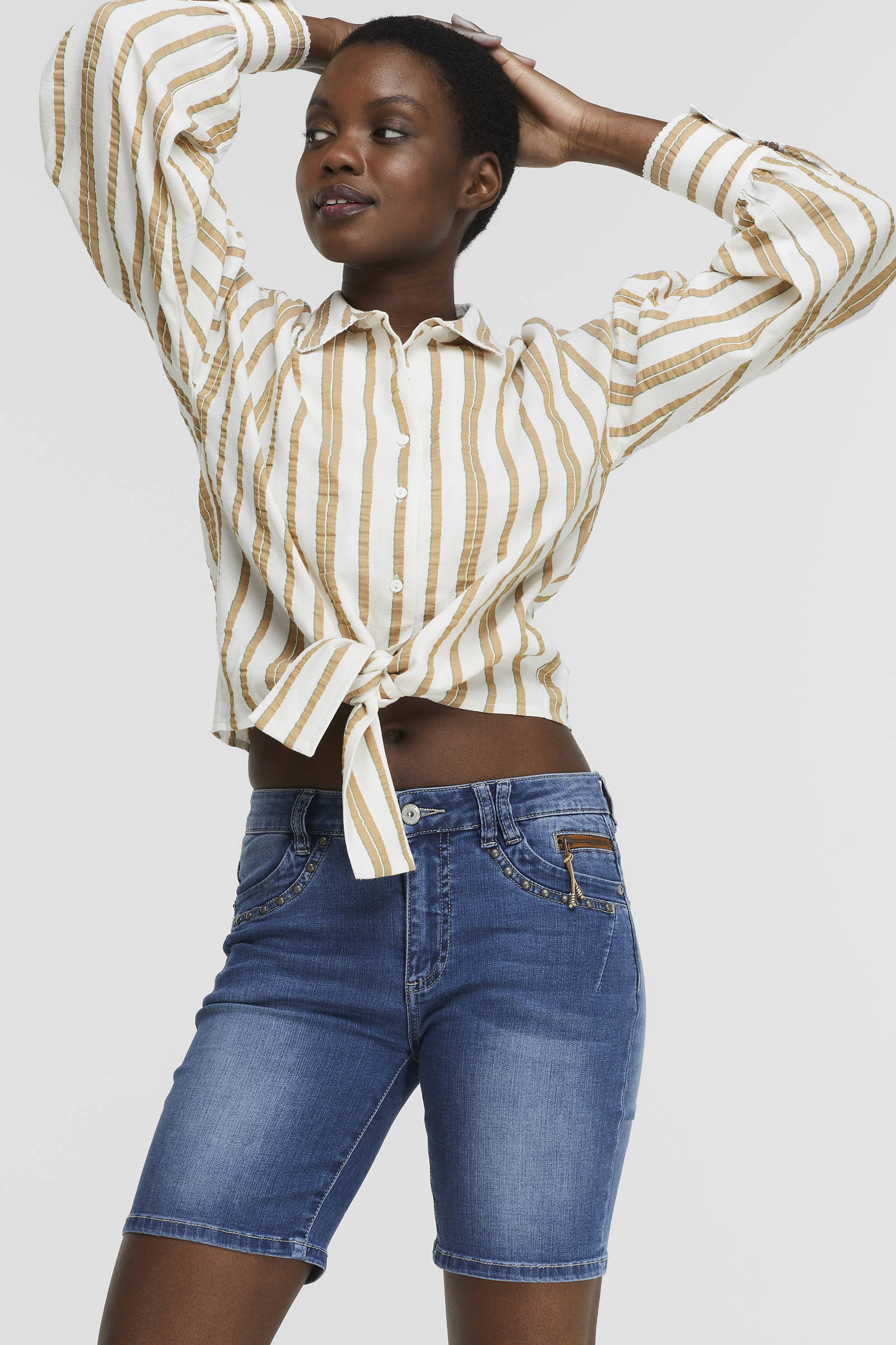 Geisha High waist jeans short blue denim stonewash 21014-10 812 - Vergelijk  prijzen