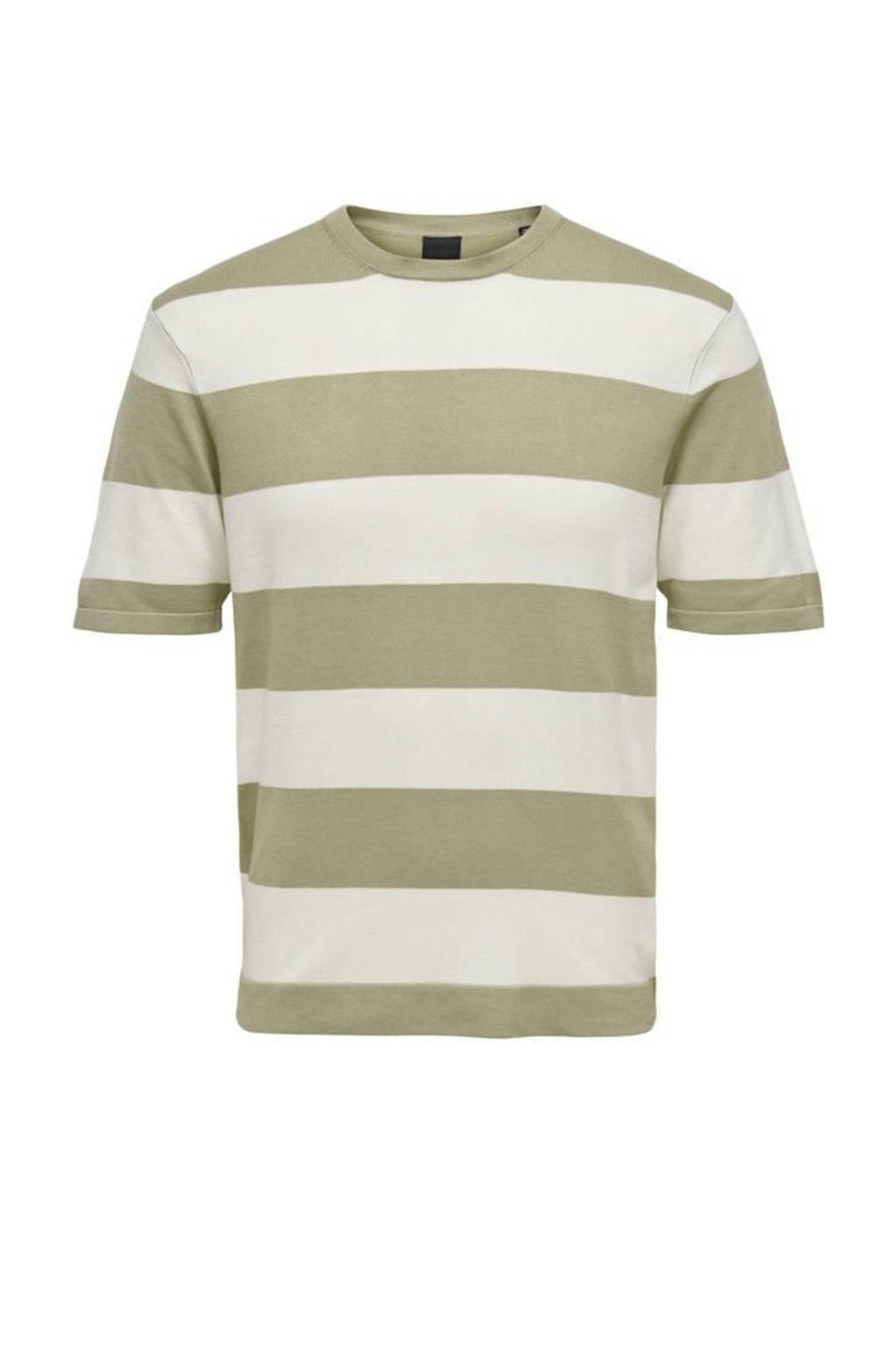 ONLY & SONS gestreept regular fit T-shirt ONSWYLER twill