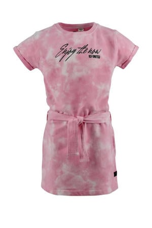 tie-dye jurk Ziza roze/wit