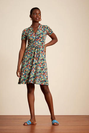 gebloemde A-lijn jurk Emmy  van gerecycled polyester multicolor