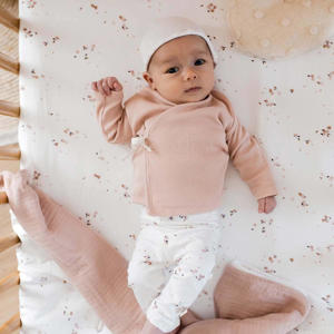 jersey baby ledikant hoeslaken Cherry Blossom 60x120 cm wit/roze