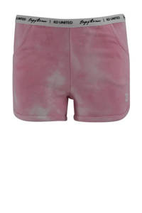 Roze meisjes Born by Kiddo United tie-dyesweatshort Lissy met regular waist en elastische tailleband