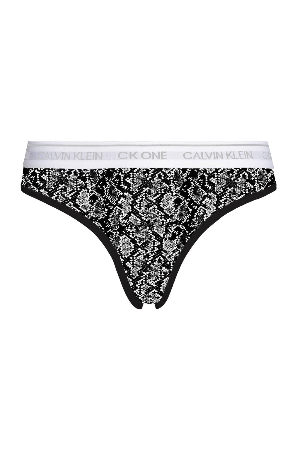 CALVIN KLEIN UNDERWEAR string met slangenprint zwart/wit, Zwart/wit