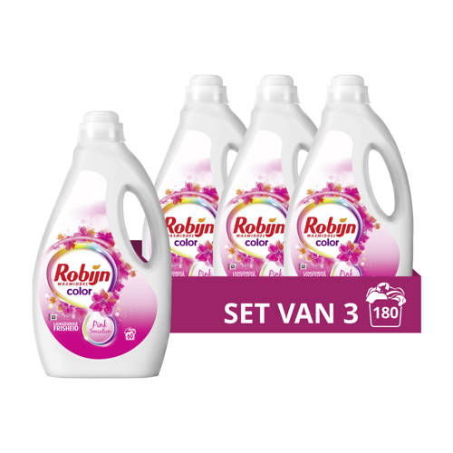 Robijn vloeibaar wasmiddel Color Pink Sensation - 3 x 60 wasbeurten - 180 wasbeurten afbeelding
