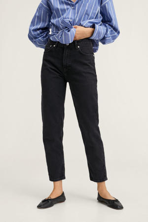 cropped high waist mom jeans antraciet