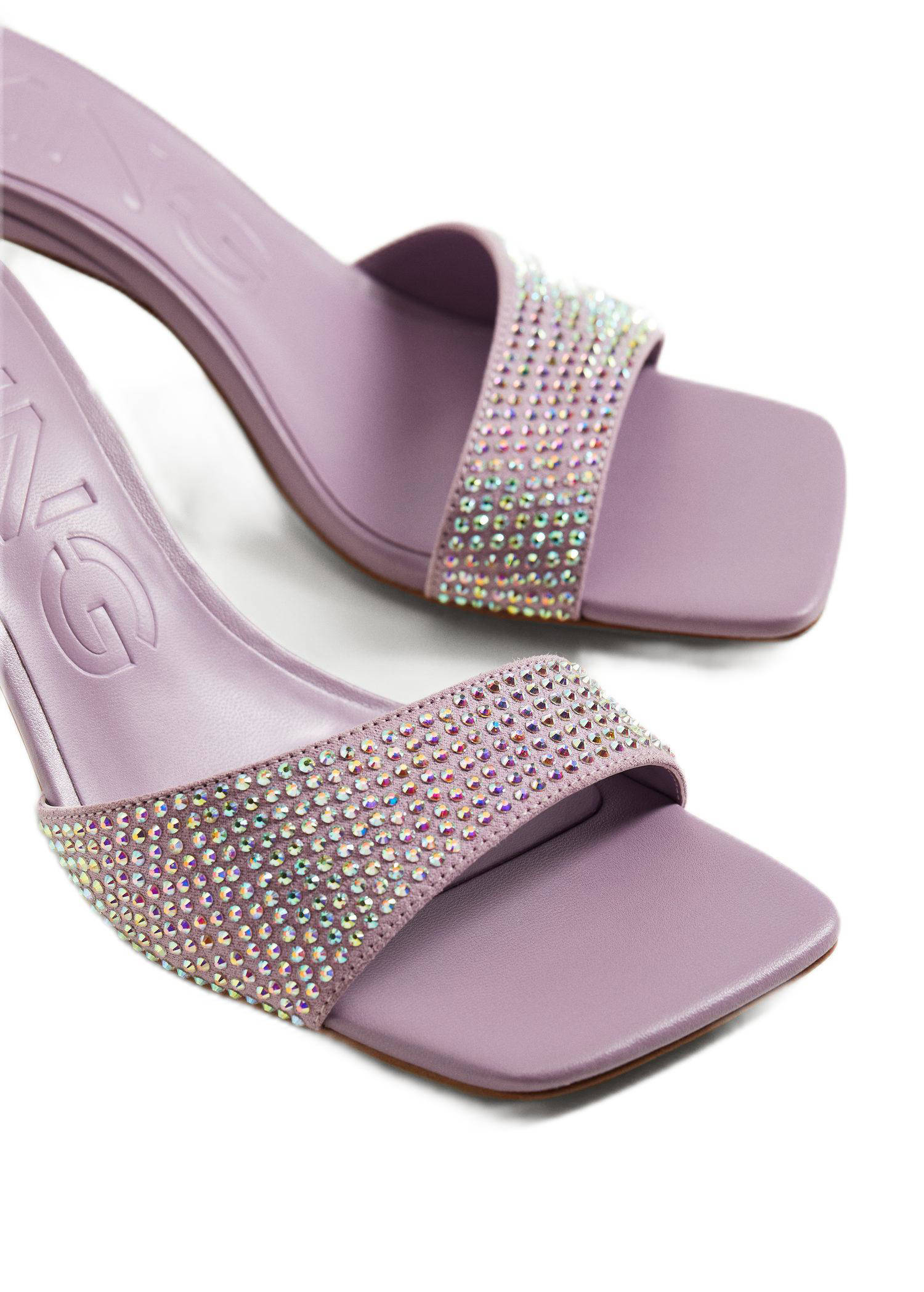 Mango muiltjes met strass steentjes lila/roze | wehkamp